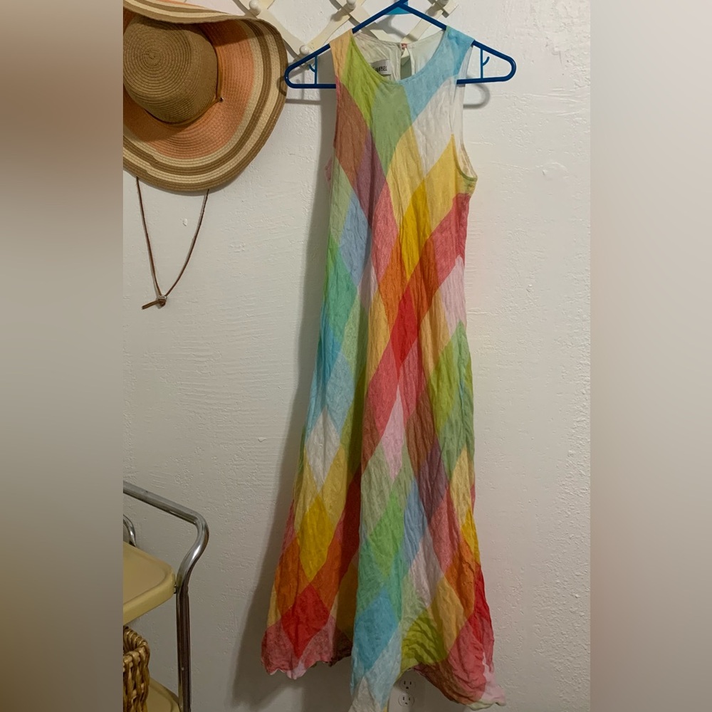 Colorful Sleeveless Midi Dress